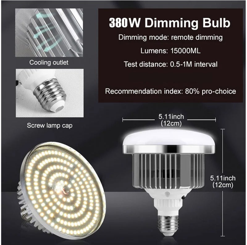 غرانفين طقم إضاءة صندوق التصوير الفوتوغرافي مع مصابيح LED عن بعد 3 ألوان بقوة 380 وات وصناديق ناعمة وحقيبة حمل لتسجيل الفيديو وتصوير البورتريه - Image 4